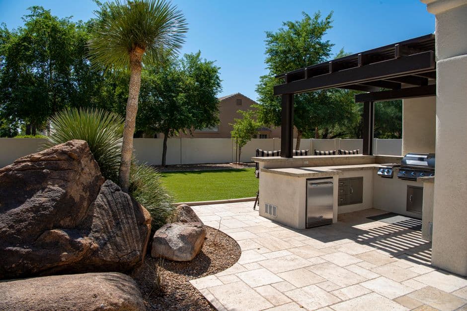 Patios — Bluestone landing and walkway — after